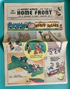 WWII Sept 1943 Mickey Mouse On The HOME FRONT Walt Disney COMIC Beechcraft - Picture 1 of 5