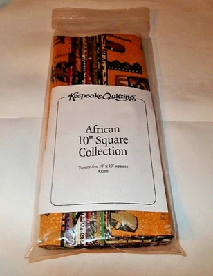 KEEPSAKE QUILTING FABRIC ~ AFRICAN COLLECTION ~ 25 10"x 10" SQUARES *NEW - Image 1 of 4