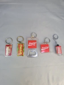 Lot of 5 Vintage 1990’s Coca Cola Keychains - Picture 1 of 16