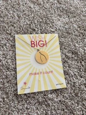 NUEVO Collar Medalla 18” Disco Colgante Medalla Deseo Grande Deseo Sumergido Oro Dogeared Foto 1 de 4