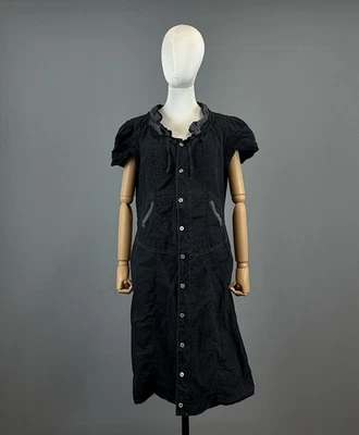 LE JEAN DE MARITHE FRANCOIS GIRBAUD Linen Avant Garde A-Line Midi Dress IT 46 - Image 1 of 4