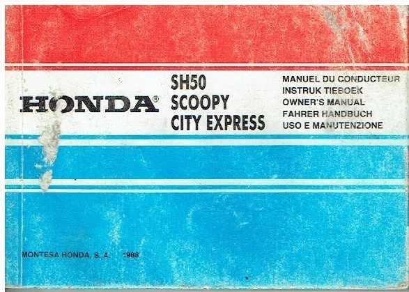 HONDA SH50 , SCOOPY & CITY EXPRESS ORIG. 1988 INSTRUCTION & MAINTENANCE MANUAL - Image 1 of 1