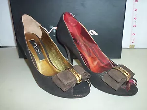 Nina New Womens Frosti Bronze Burnish Open Toe Heels 5.5 M Shoes - Picture 1 of 5