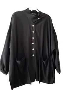 Top Sophie Finzi New York negro Lagenlook busto 56 pulgadas talla grande 2x/3x - Imagen 1 de 10