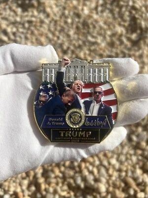 Moneda Desafío Asesinato Disparo Lucha Donald Trump - MAGA - SOLO 100 HECHAS Foto 1 de 4