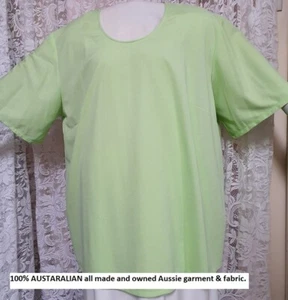 PLUS SIZE 24 = 3XL Pale Lime Poly Cotton Stretch Knit SH/SLV Round Neck T'shirt - Picture 1 of 1