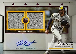 Freddy Peralta - 2024 Topps Museum Signature Swatches Dual Relic Auto Pink 92/99 - Picture 1 of 4