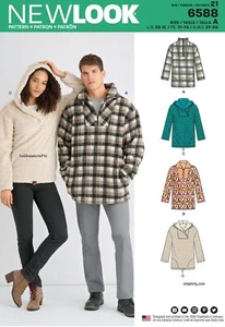NEW LOOK 6588 MISSES' & MEN'S UNISEX TOPS Sewing pattern Sizes XS - XL - Picture 1 of 6