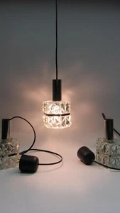 KINKELDEY mid century Hängelampe Deckenlampe Glas Chrom '60er Jahre - Bild 1 von 10