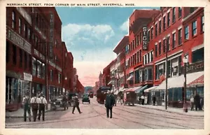 POSTKARTE MERRIMACK STRASSENECKE HAUPTSTRASSE HAVERHILL MASSACHUSETTS - Bild 1 von 2