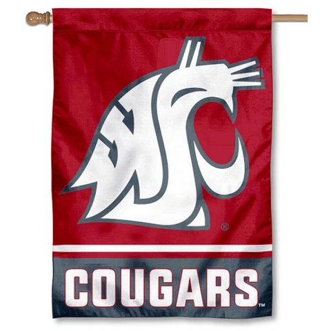 Washington State University Cougars 28 in x 40 in Double Sided House Flag Cover