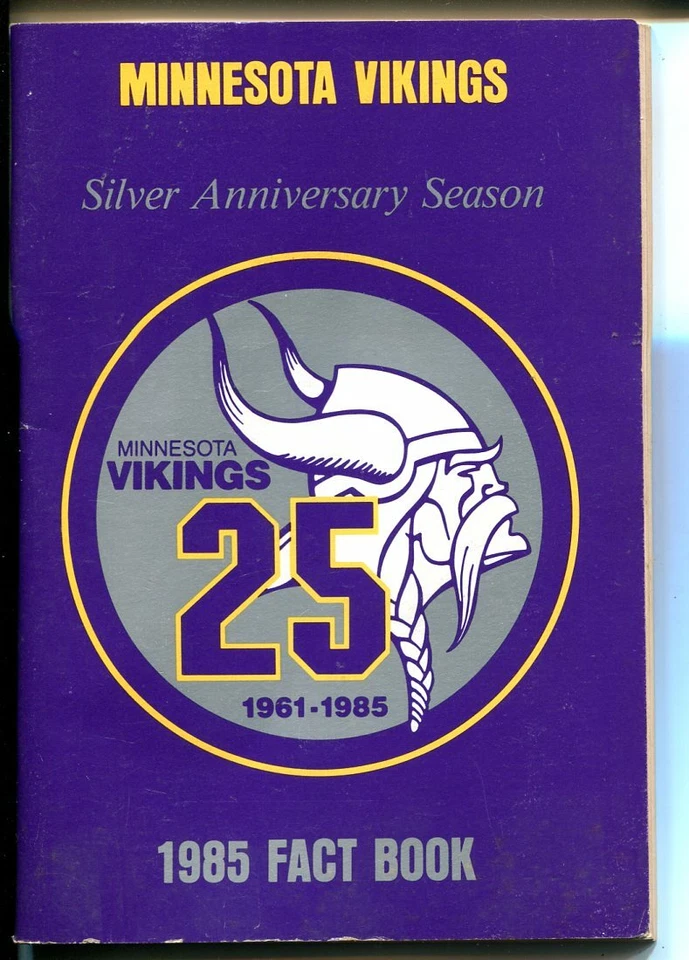 Minnesota Vikings NFL Football Team  Media Guide-1985-info-Silver Anniversary-FN - Image 1 of 1