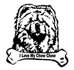 I Love My Dog Cow Chow Vinyl Decal Sticker 200mm wide - Picture 1 of 1