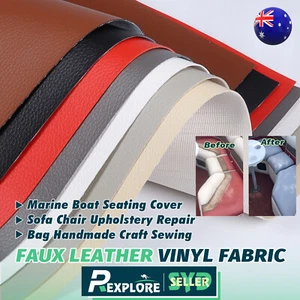 PVC Leather Repair Marine Vinyl Car Seat Cushion Cover Sofa Furniture Upholstery - Picture 1 of 35