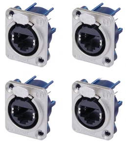 (4er-Pack) Neutrik NE8FDV RJ45 CAT5 ETHERCON vertikale Leiterplattenmontage Panel Buchse NKL - Bild 1 von 1
