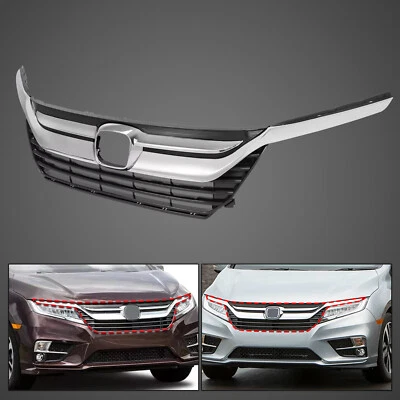 Parachoques delantero rejilla superior + moldeado de párpados de faros para Honda Odyssey 2018-2021 Foto 1 de 4