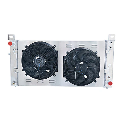 4 Rows Radiator Shroud Fan For Chevy Silverado GMC Sierra 1500 1999-2013 2010 Foto 1 de 4