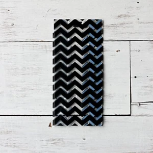 Bolsas para violonchelo transparentes de 4x9 pulgadas con estampado negro Chevron de 25 piezas aptas para alimentos hechas en EE. UU. - Imagen 1 de 2