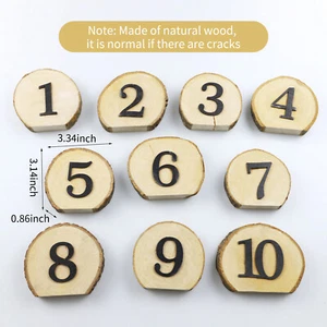 1-10 Wooden Table Number Rustic Party Wedding Decoration Number Blocks C0N1 - Picture 1 of 12