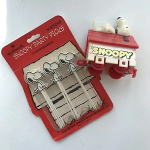 Vintage Snoopy cuccia in plastica su ruote Hallmark Aviva giocattoli festa scelte retrò - Foto 1 di 11