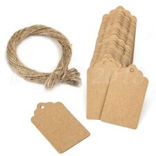100Pcs Kraft Paper Tags With Hemp Rope Handmade Gift Package Label Price Tags