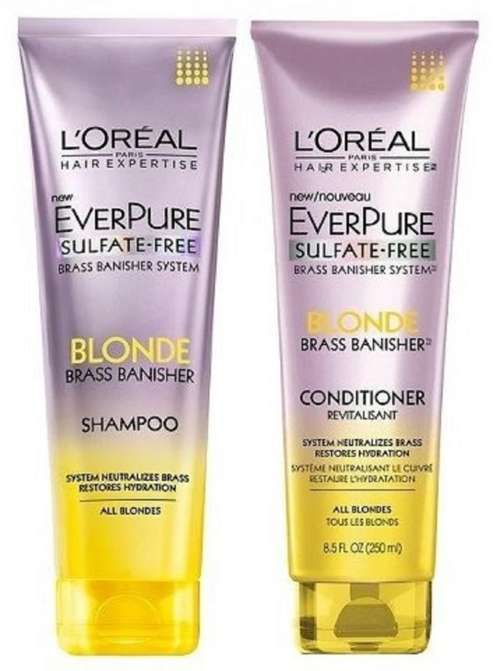 2 L'Oreal EverPure Sulfate-Free BLONDE Shampoo & Conditioner 8.5FLOZ/250ML - Image 1 of 1