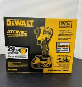 DEWALT ATOMIC 20V 1/4" IMPACT DRIVER KIT W/ BAG, 5Ah BATTERY & CHARGER DCF850P1 - Picture 1 of 1