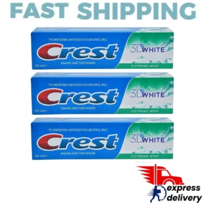 Crest 3D Extreme Mint toothpaste for white teeth 100 ml - Pack Of 3 - Image 1 of 2