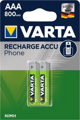 PHONE AKKU 4x Varta Phone 58398 Batería 800 mAh AAA LR03 MN2400 Micro Batería 1.5V Minitilo