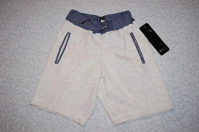 Pantalones Cortos Informales Tejidos BLANCO JASPEADO Y AZUL Elas Cintura BOLSILLOS Talla 10-12 para Niños Foto 1 de 2