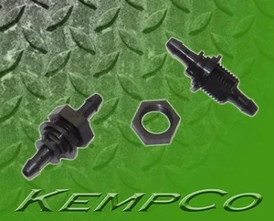 3/16" x 3/16" Hose Barb Thru-Panel Straight Fittings (2) w/ Hex Nut - Picture 1 of 1