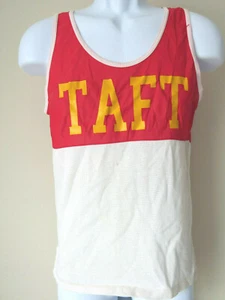Camiseta sin mangas vintage de tafetán P.E. Gimnasio Hombre Unisex Escuela Rojo Blanco XS Extra Pequeño HS - Imagen 1 de 10