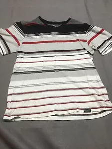 Southpole Boys T-shirt Size XL Black White Gray Red Stripes - Picture 1 of 2