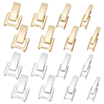 16 Pcs 4 Sizes Fold Over Clasps Jewelry Extenders for Necklace Bracelet - Image 1 of 4