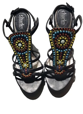 Sandalias Charles By Charles David para mujer 7,5 M cuña corcho correa al tobillo Foto 1 de 4