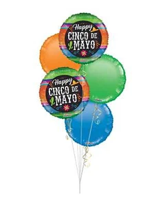 Happy Cinco De Mayo Ballon Bouquet (5 Luftballons) | Viva Party - Bild 1 von 5