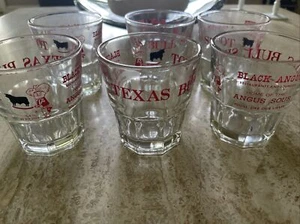 TEXAS BULL SHOT Brille schwarz Angus Restaurants & Lounge Whisky sauer 6er Set MCM - Bild 1 von 8