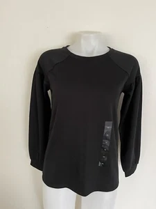 Felpa donna Banana Republic raglan manica a sbuffo poliestere XS nera nuova con etichetta - Foto 1 di 6
