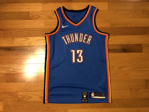 New S Nike Paul George Oklahoma City Thunder OKC PG Swingman Jersey AV4955-404 Cover