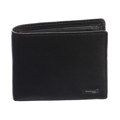 RFID Luxus Herren Geldbörse Geldbeutel Portemonnaie schwarz Leder Greenland 3034