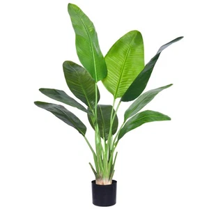 HAIHONG Artificial Bird of Paradise Plant, Fake Tree with Realistic Leaves an... - Picture 1 of 6
