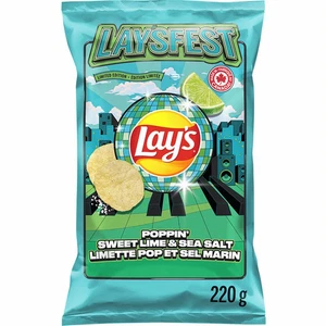 Lays LAYSFEST Country Poppin' Sweet Lime & Sea Salt Chips 220g LIMITED EDITION - Picture 1 of 4