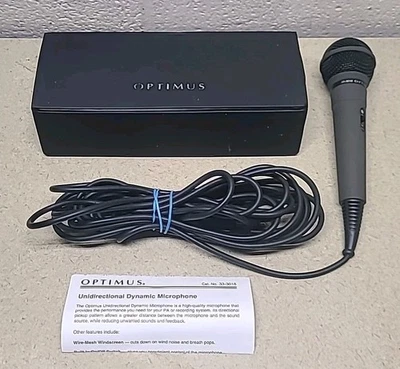 Optimus Dynamic Microphone IMP 33-3018 Unidirectional Original Box Radio Shack - Image 1 of 4