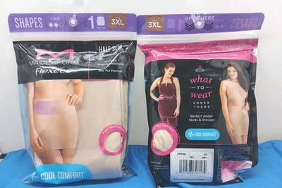 Lot Of 2 Packs MAIDENFORM 3XL Cool Comfort Flexees Tan Half Slip New In Package - Image 1 of 4