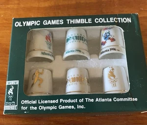 (6) 1996 ATLANTA OLYMPIC GAMES THIMBLES 6 In COLLECTION-NEW IN BOX! - Picture 1 of 8