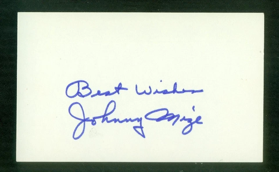 287, Johnny Mize HOF, Original Signed/Autograph, Index Card, Yankees, "1949-53" - Image 1 of 4