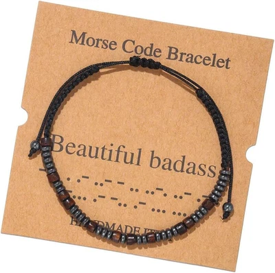 Pulseras Código Morse para Mujer Hombre Regalos para Su Mejor Amiga Divertido Inspirador Foto 1 de 4