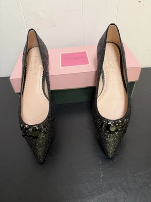 Kate Spade Nuevos Zapatos Planos Brillo Brillo Negros - Talla 6B Foto 1 de 4