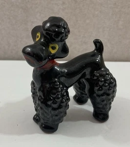 Vintage Black Poodle Dog Figurine 2.75" ceramic - Picture 1 of 6