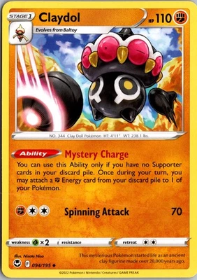 Claydol Normal Uncommon SWSH12: Silver Tempest 094/195 NM - Image 1 of 2